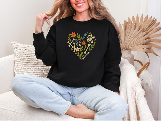 Bones and Flowers in Heart