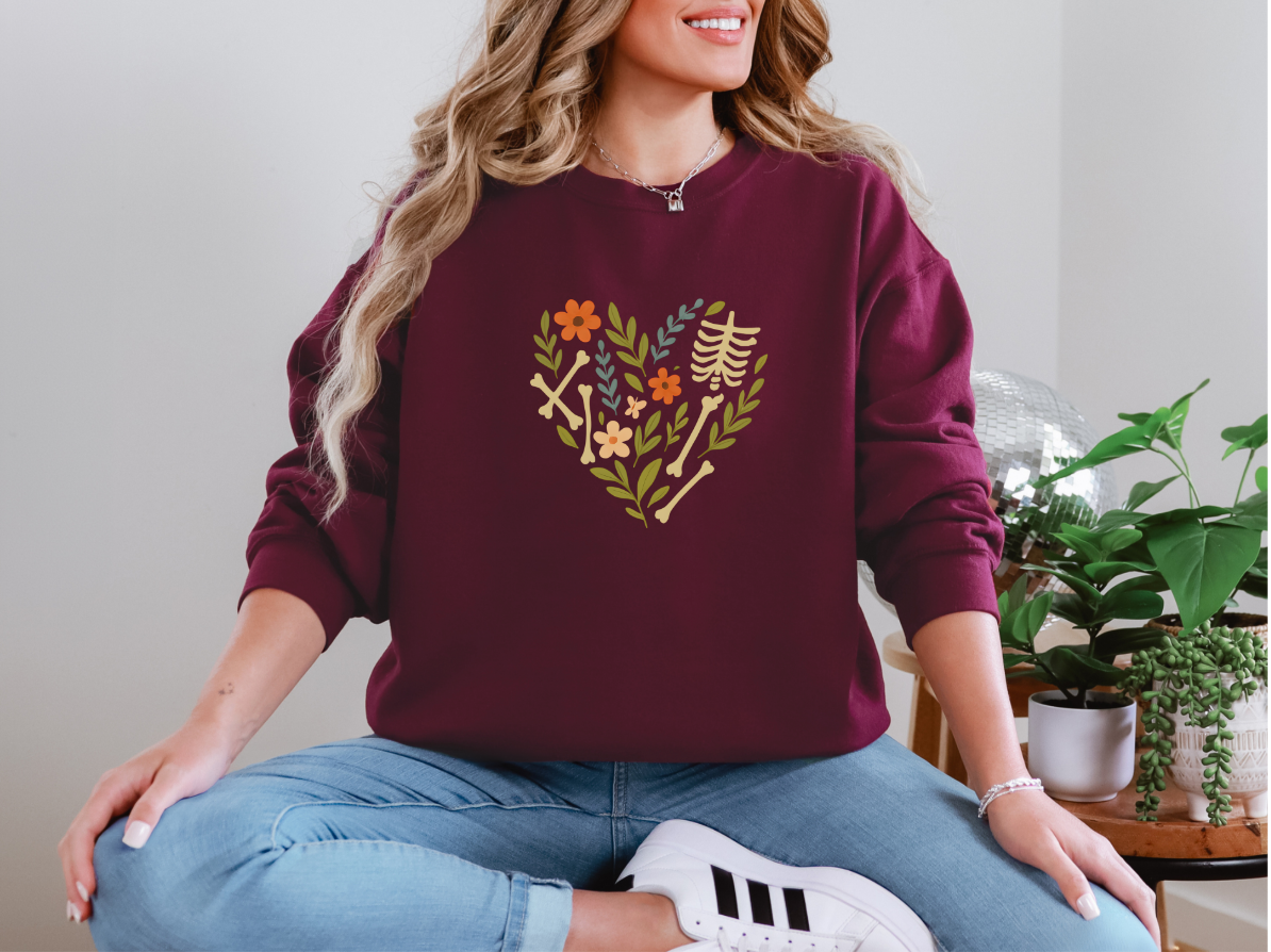 Bones and Flowers in Heart