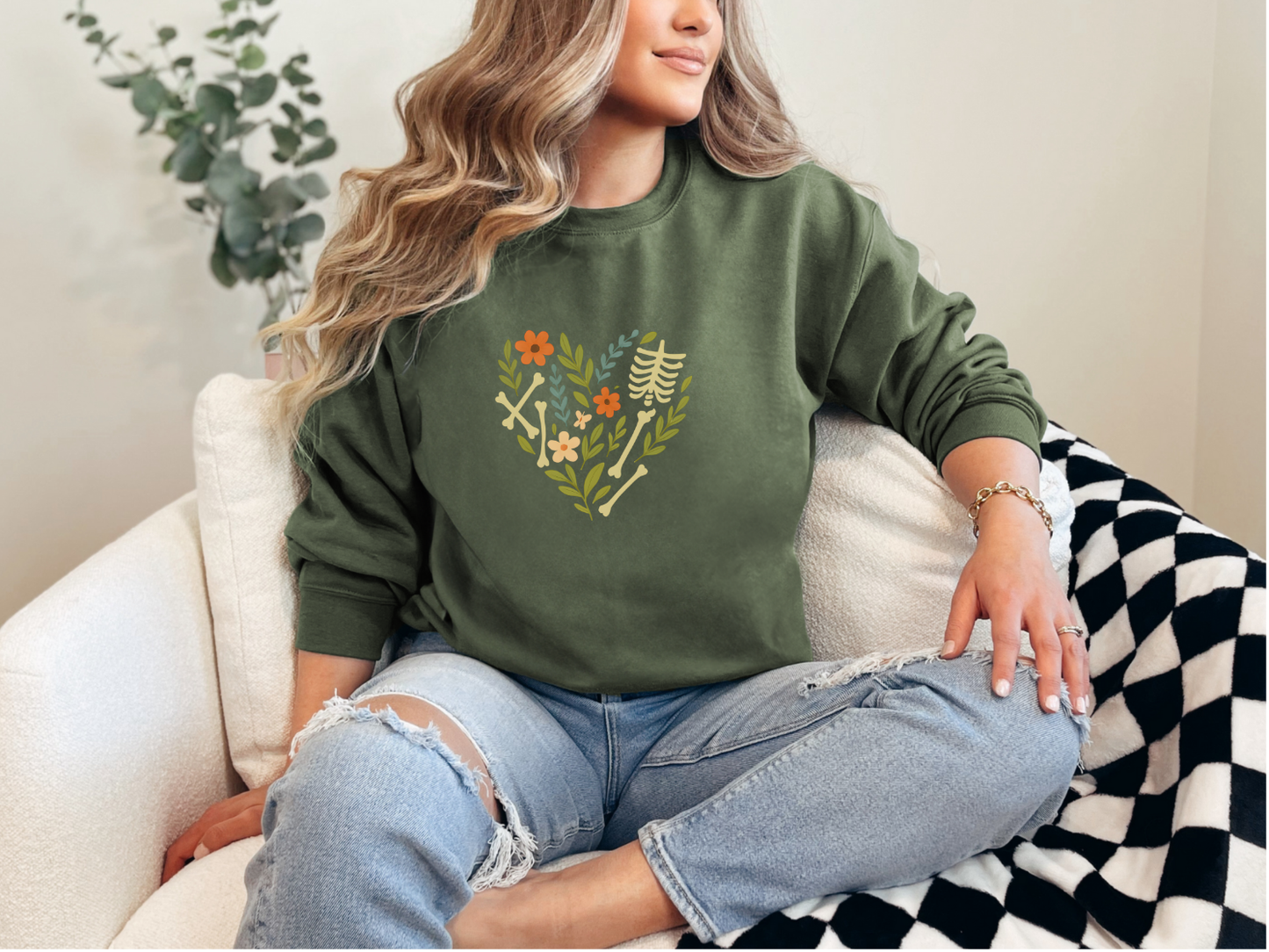 Bones and Flowers in Heart