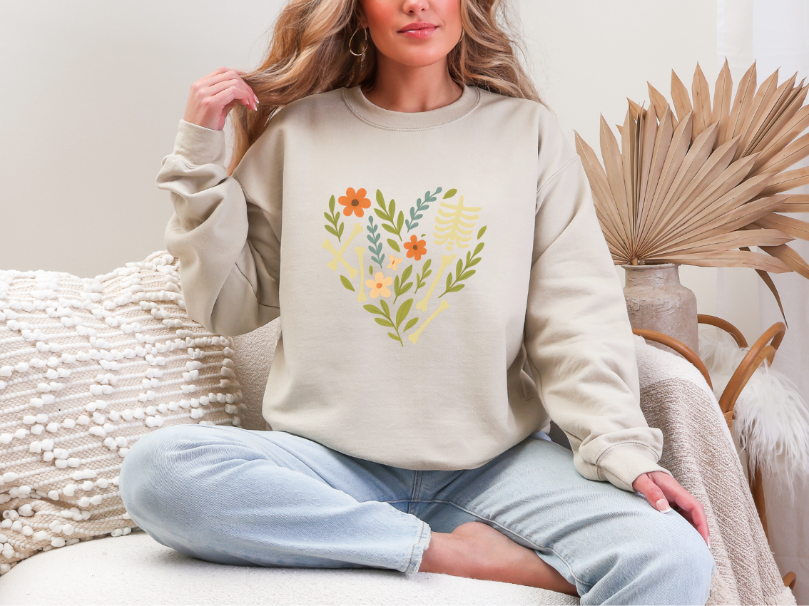 Bones and Flowers in Heart