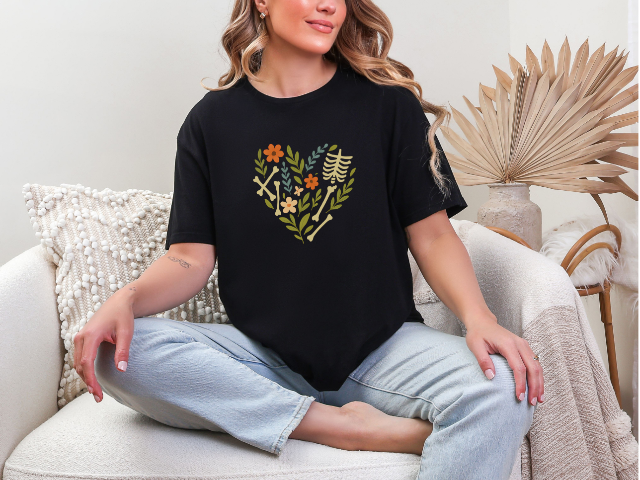 Bones and Flowers in Heart