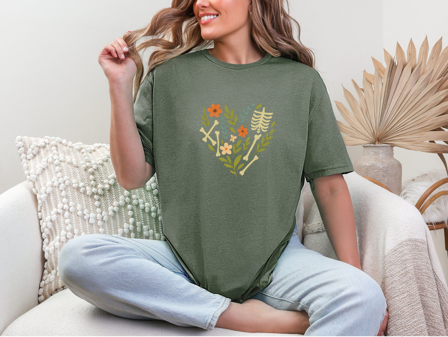 Bones and Flowers in Heart